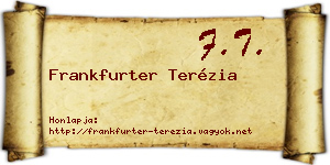 Frankfurter Terézia névjegykártya